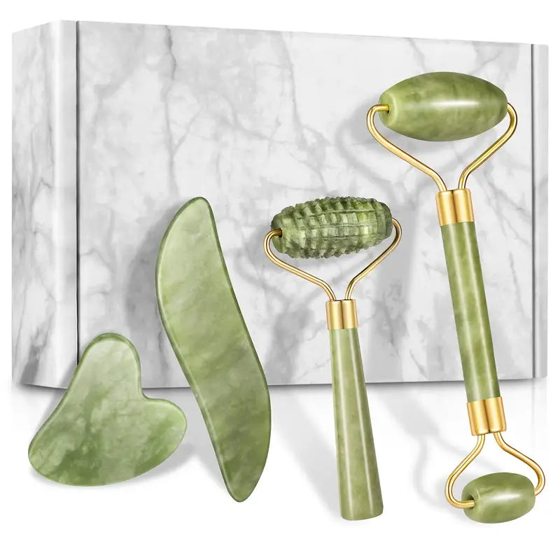 RollPro | Ensemble de rouleaux faciaux en jade Gua Sha (4PCS)