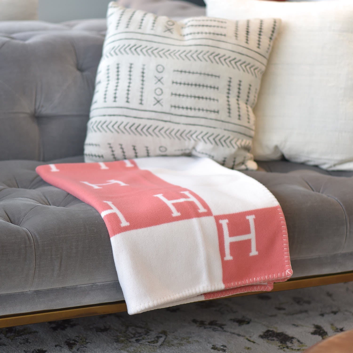 Plaid Exclusif en Cachemire et Laine Doré