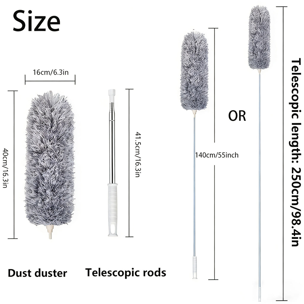 SKYDUSTER - Brosse de Nettoyage Flexible Télescopique pour Plafonds Élevés et Ventilateurs