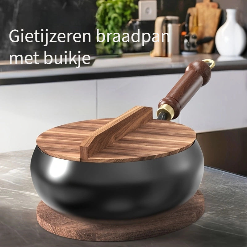 ChefMaster Poêle en Fonte – Ustensile de Cuisine Durable et Polyvalent