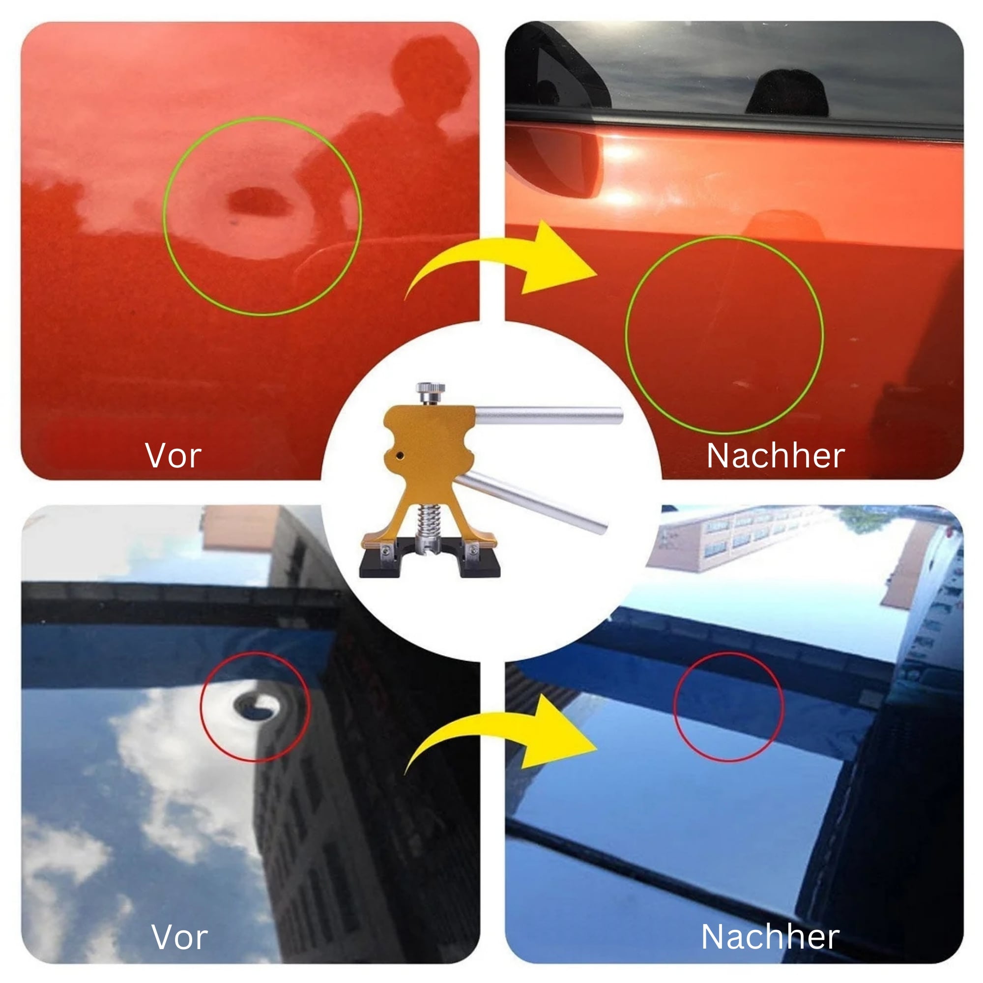 DellenMeister™ | Outil de réparation de bosses | Enlever les bosses et les creux de la voiture
