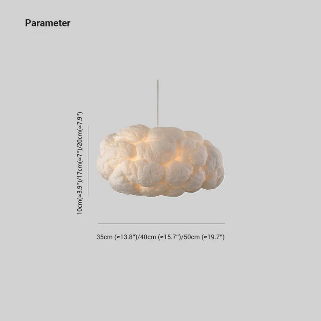 Lampe Suspendue LED Design Nuage Blanc PVC/Coton - Nimbus