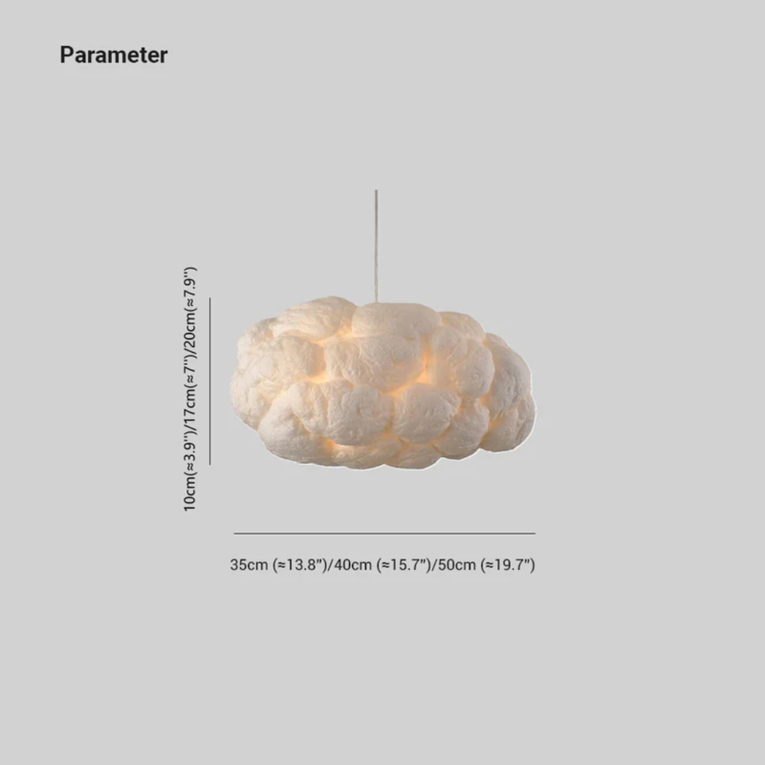 Lampe Suspendue LED Design Nuage Blanc PVC/Coton - Nimbus