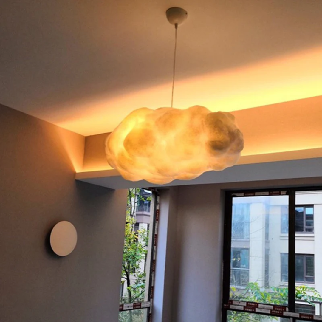 Lampe Suspendue LED Design Nuage Blanc PVC/Coton - Nimbus