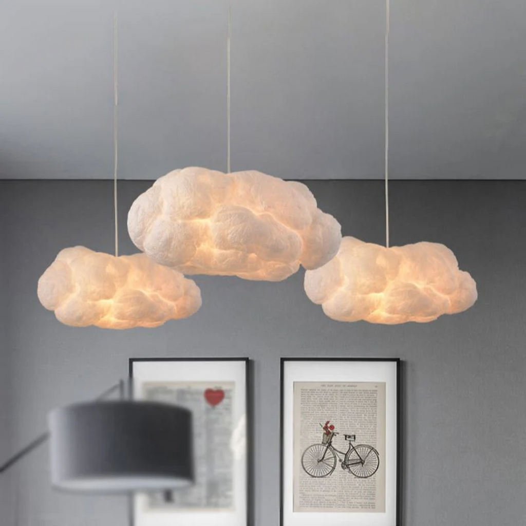 Lampe Suspendue LED Design Nuage Blanc PVC/Coton - Nimbus