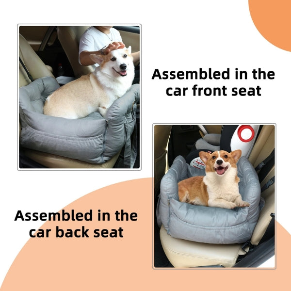Lit de voiture pour chien avec harnais de sécurité, design imperméable