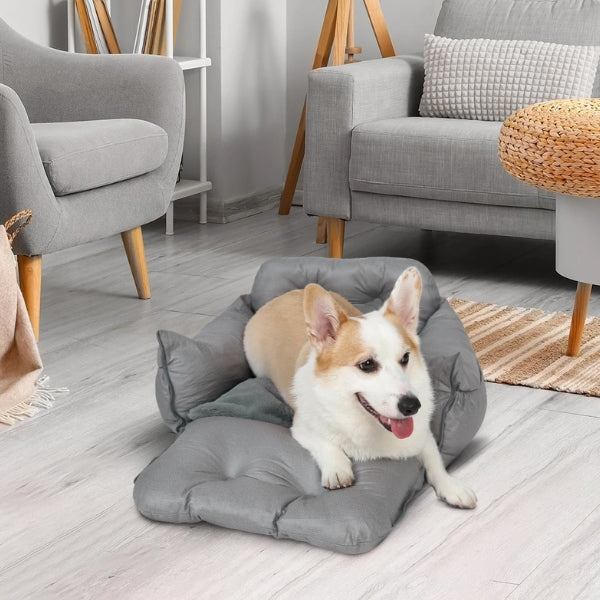Lit de voiture pour chien avec harnais de sécurité, design imperméable