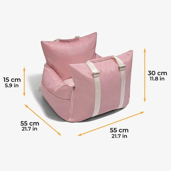 Lit de voiture pour chien avec harnais de sécurité, design imperméable