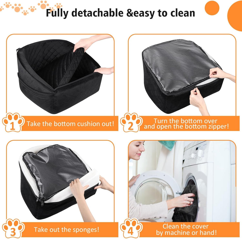 Siège pour chien avec ceinture de sécurité et compartiments de rangement
