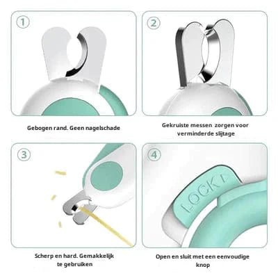 PetCare Ciseaux à Ongles - Coupe sécurisée et facile avec lumière
