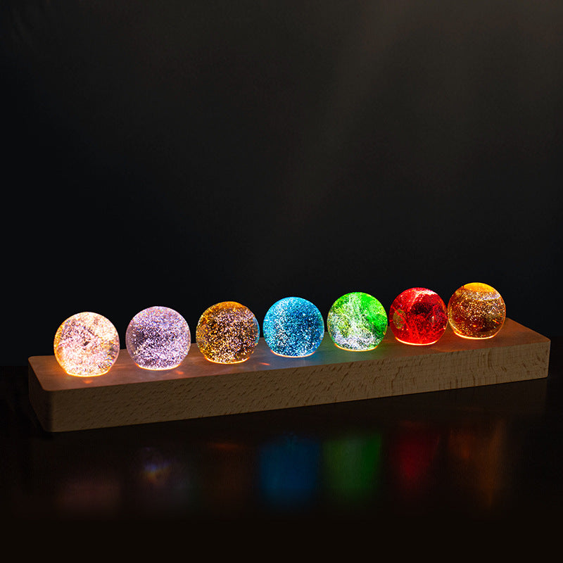 Lampe en cristal avec effets lumineux cosmiques