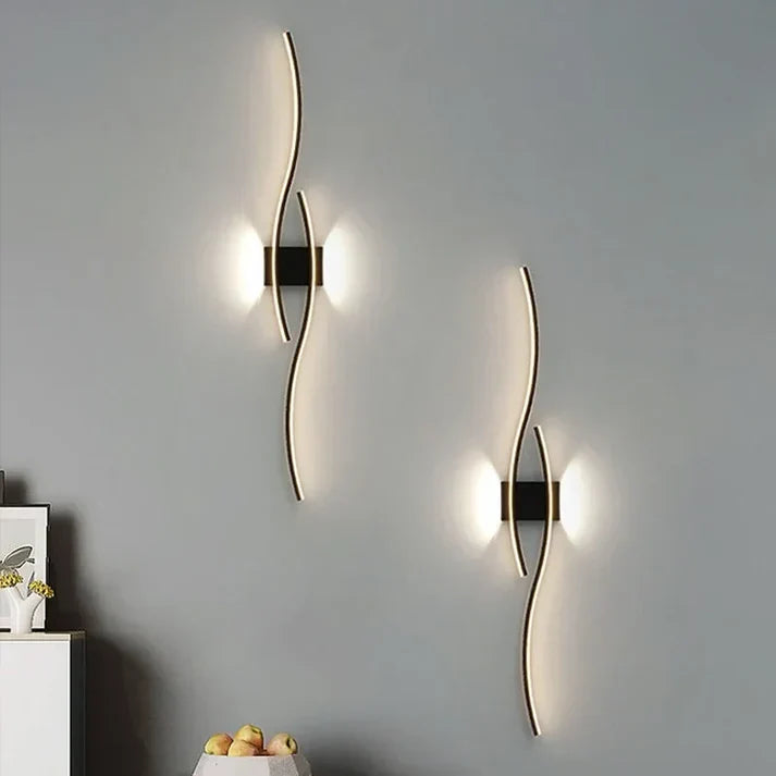 Lumivora Wave LED Applique Murale | Design Moderne en Vague | Économique en Énergie & Élégant | 60×15 cm | Lumière Chaude, Non Éblouissante