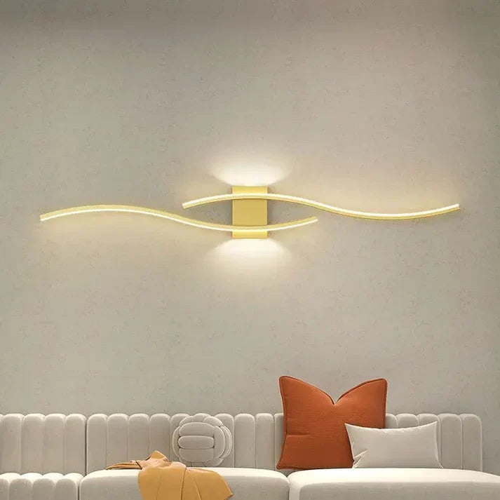 Lumivora Wave LED Applique Murale | Design Moderne en Vague | Économique en Énergie & Élégant | 60×15 cm | Lumière Chaude, Non Éblouissante