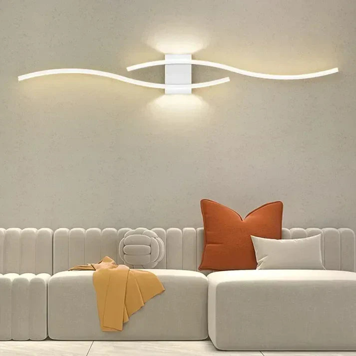 Lumivora Wave LED Applique Murale | Design Moderne en Vague | Économique en Énergie & Élégant | 60×15 cm | Lumière Chaude, Non Éblouissante
