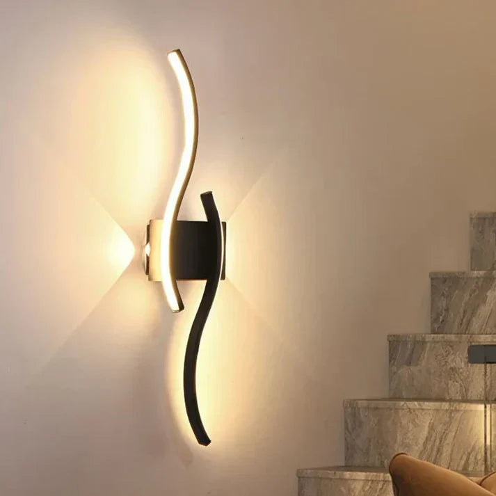 Lumivora Wave LED Applique Murale | Design Moderne en Vague | Économique en Énergie & Élégant | 60×15 cm | Lumière Chaude, Non Éblouissante