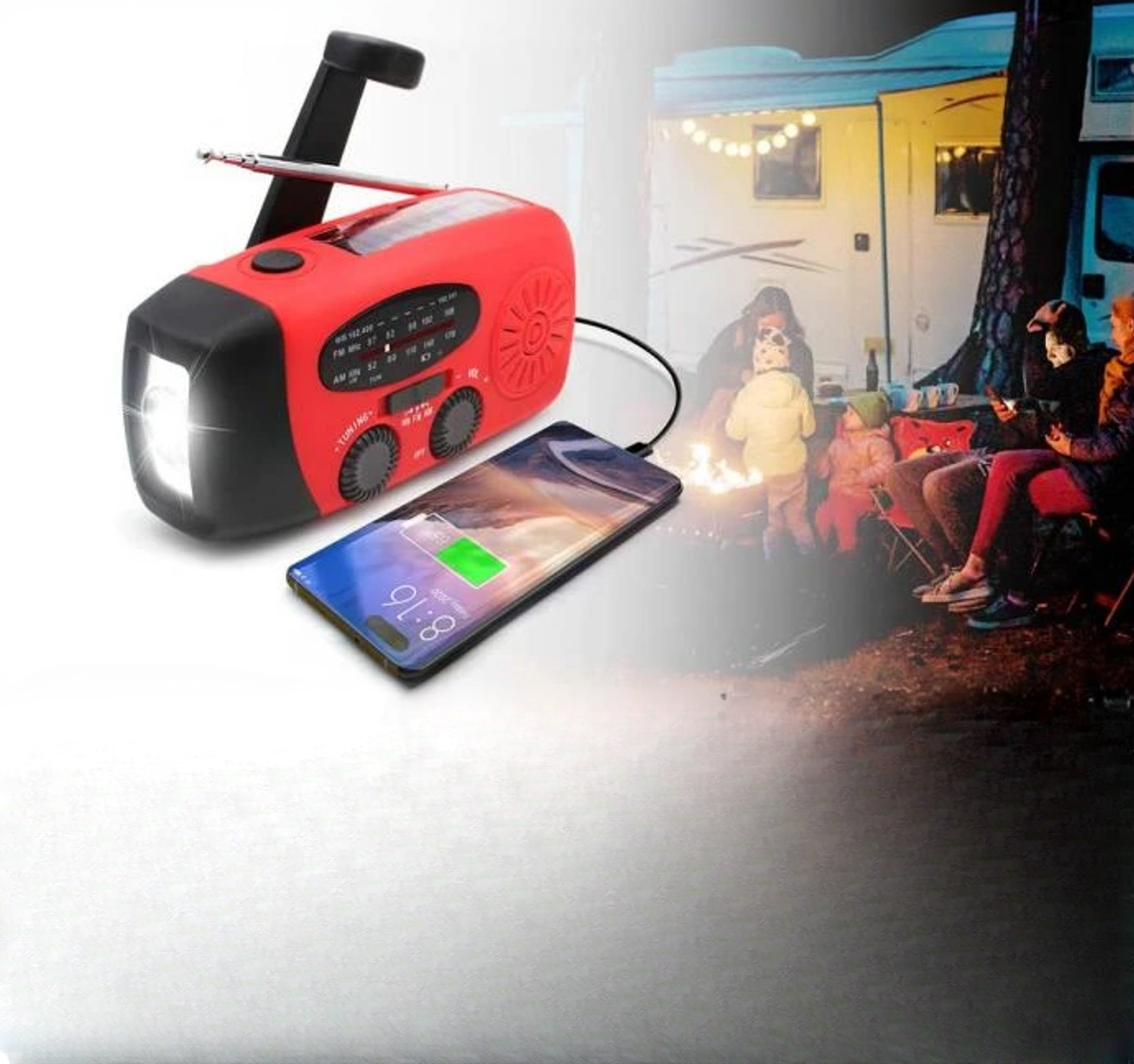 Skanto | Radio d'urgence tout-en-un avec énergie solaire et batterie externe