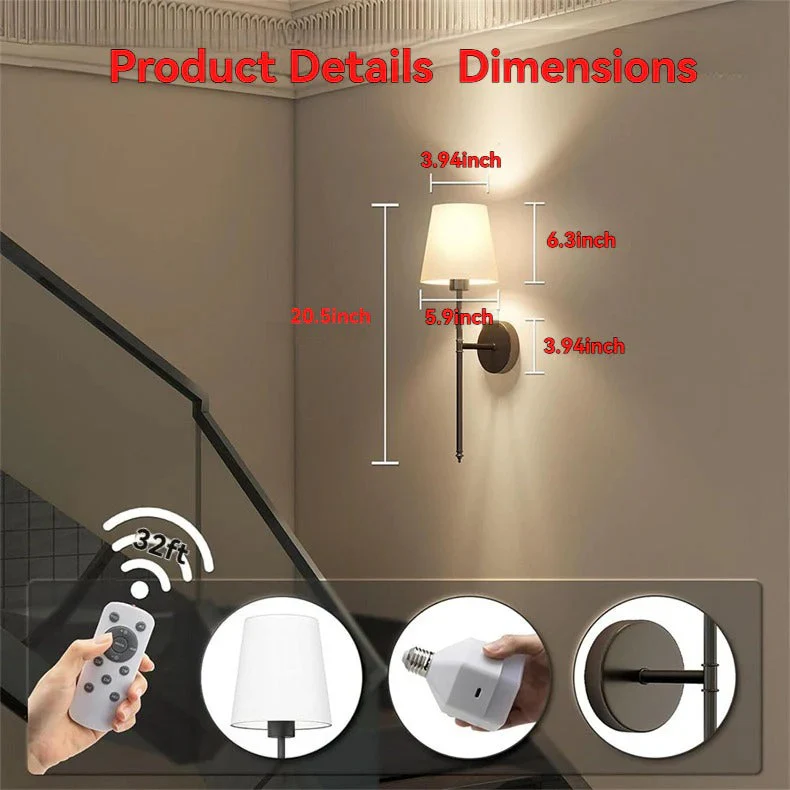Appliques murales sans fil, pack de 2