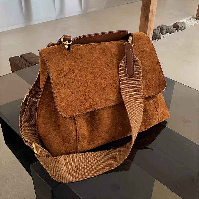 Sac à main en daim pour femme, style crossbody, pour l'automne-hiver