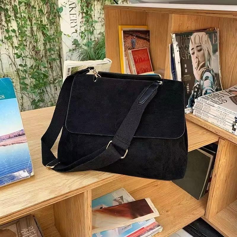 Sac à main en daim pour femme, style crossbody, pour l'automne-hiver