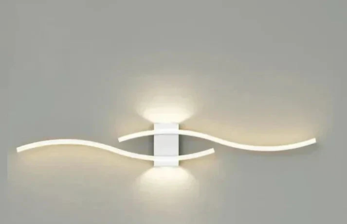 Lumivora Wave LED Applique Murale | Design Moderne en Vague | Économique en Énergie & Élégant | 60×15 cm | Lumière Chaude, Non Éblouissante