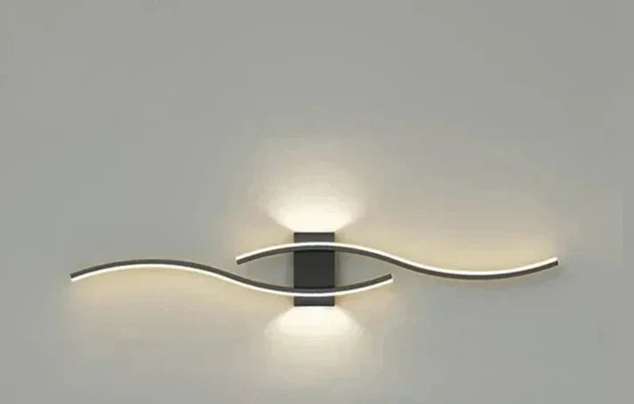 Lumivora Wave LED Applique Murale | Design Moderne en Vague | Économique en Énergie & Élégant | 60×15 cm | Lumière Chaude, Non Éblouissante