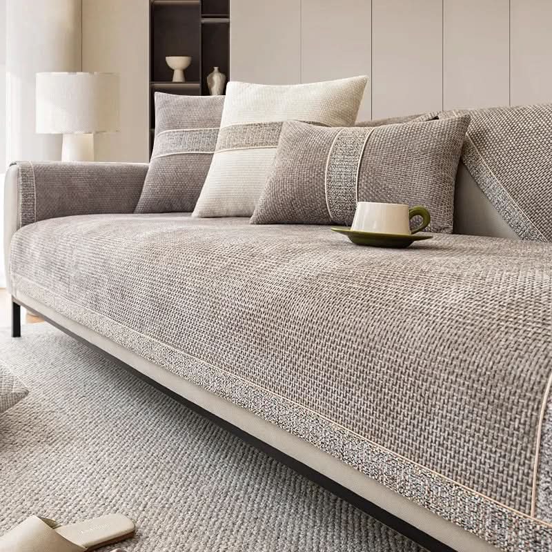 Housse de canapé LEINENLUX – Antidérapante & Élégante pour chaque salon