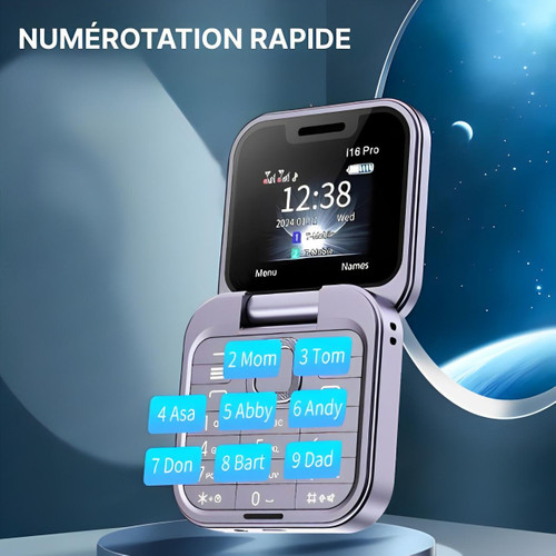 Skanto | Téléphone à clapet Dual SIM | Écran 1,77" | 1000 mAh | Micro USB