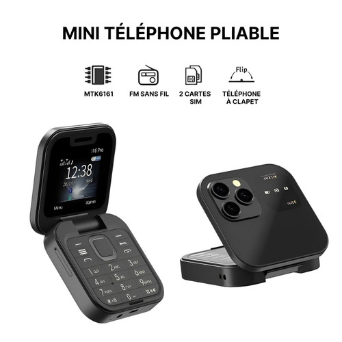 Skanto | Téléphone à clapet Dual SIM | Écran 1,77" | 1000 mAh | Micro USB