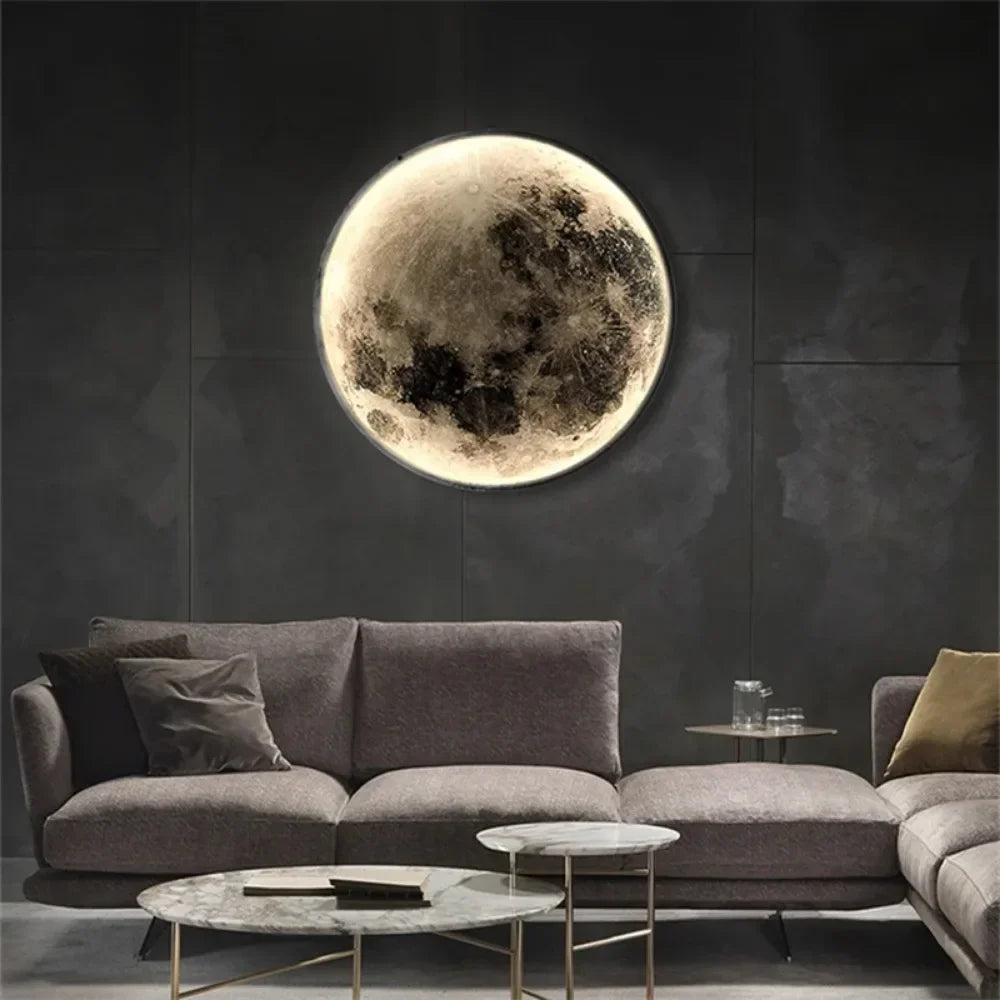 Applique murale LED en forme de lune