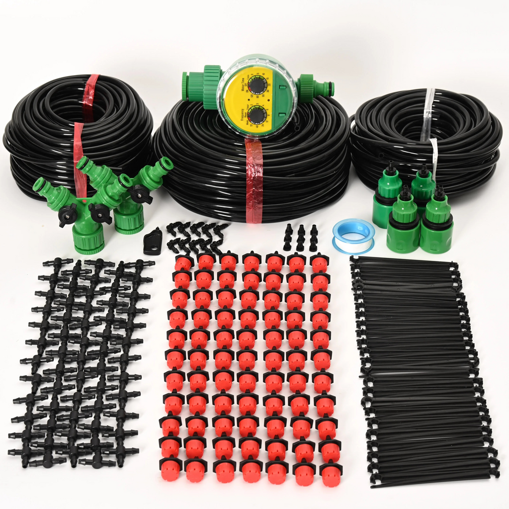 Kit d'irrigation pour plantes avec minuterie et goutte-à-goutte