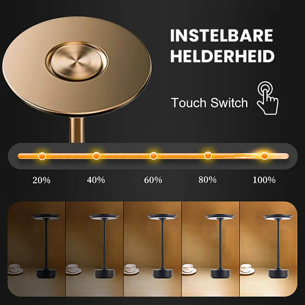 LuminLight | Lampe de Table LED Sans Fil Rechargeable Dimmable