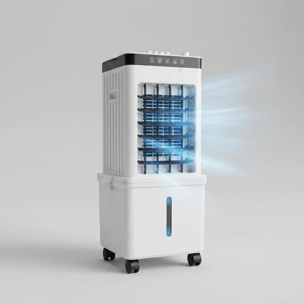 Climatiseur Portable 3-en-1 : Refroidisseur d'Air, Déshumidificateur & Ventilateur