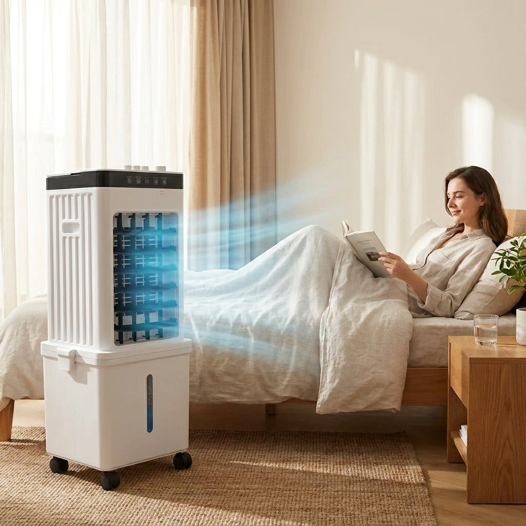 Climatiseur Portable 3-en-1 : Refroidisseur d'Air, Déshumidificateur & Ventilateur
