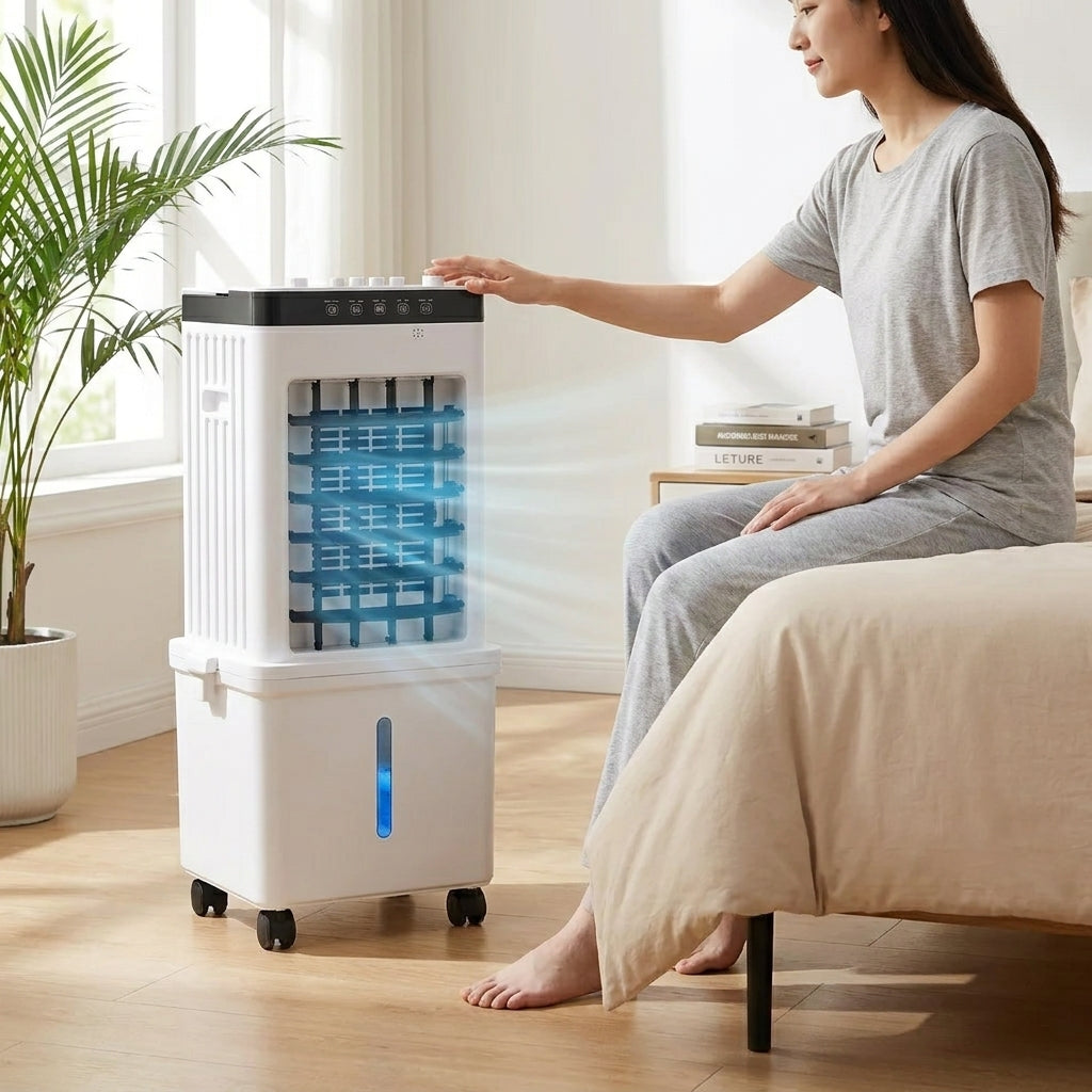 Climatiseur Portable 3-en-1 : Refroidisseur d'Air, Déshumidificateur & Ventilateur