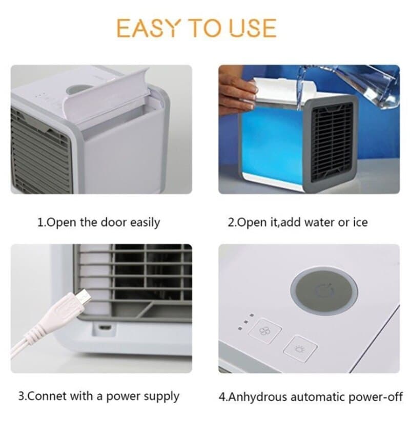 Climatiseur mobile 3-en-1 Unisexe avec refroidisseur, humidificateur, purificateur d'air