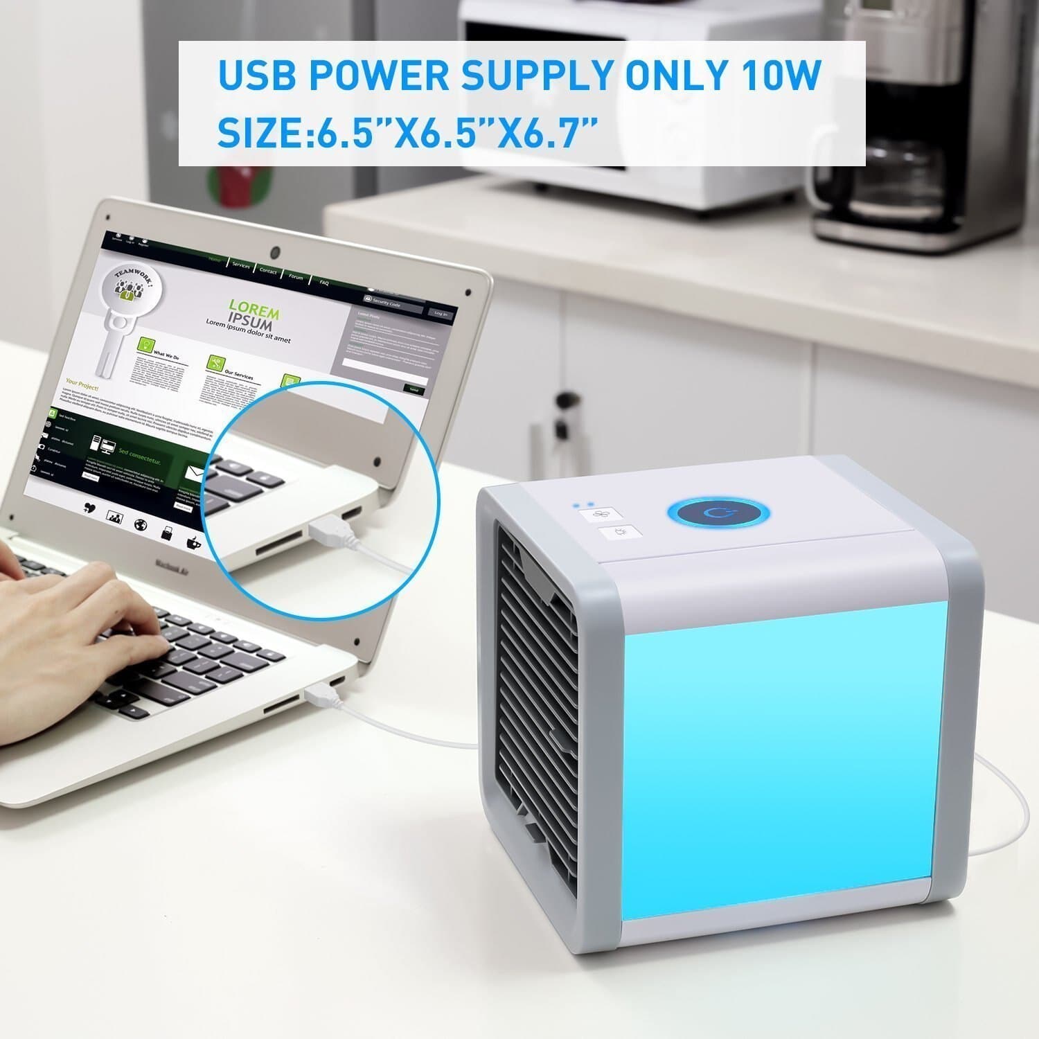 Climatiseur mobile 3-en-1 Unisexe avec refroidisseur, humidificateur, purificateur d'air