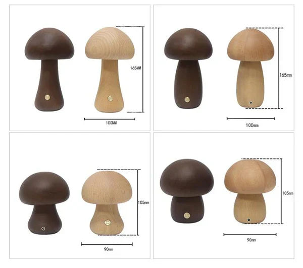 Lampe de nuit LED en bois - GlowShroom