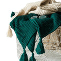 Couverture en laine tricotée avec franges - NordicCozy