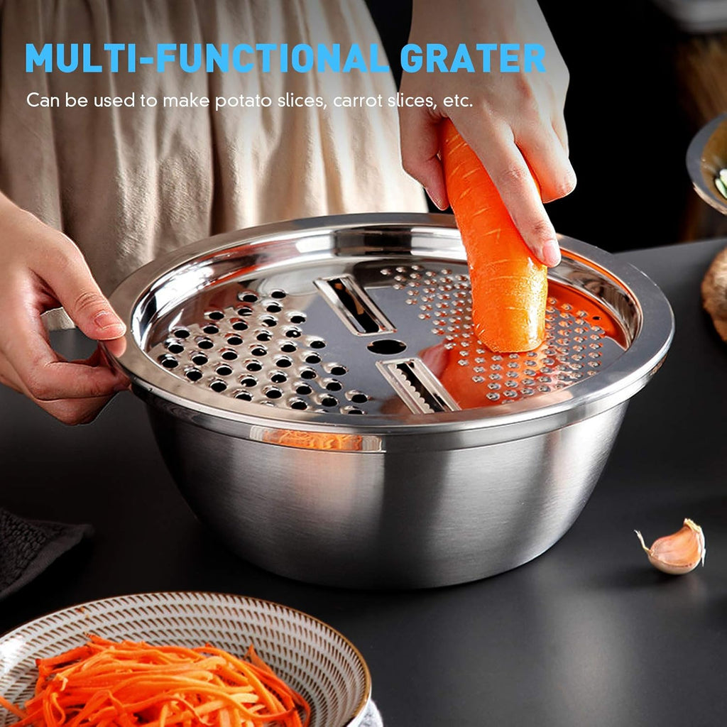 GrateNWash - Bol de préparation multifonction en acier inoxydable
