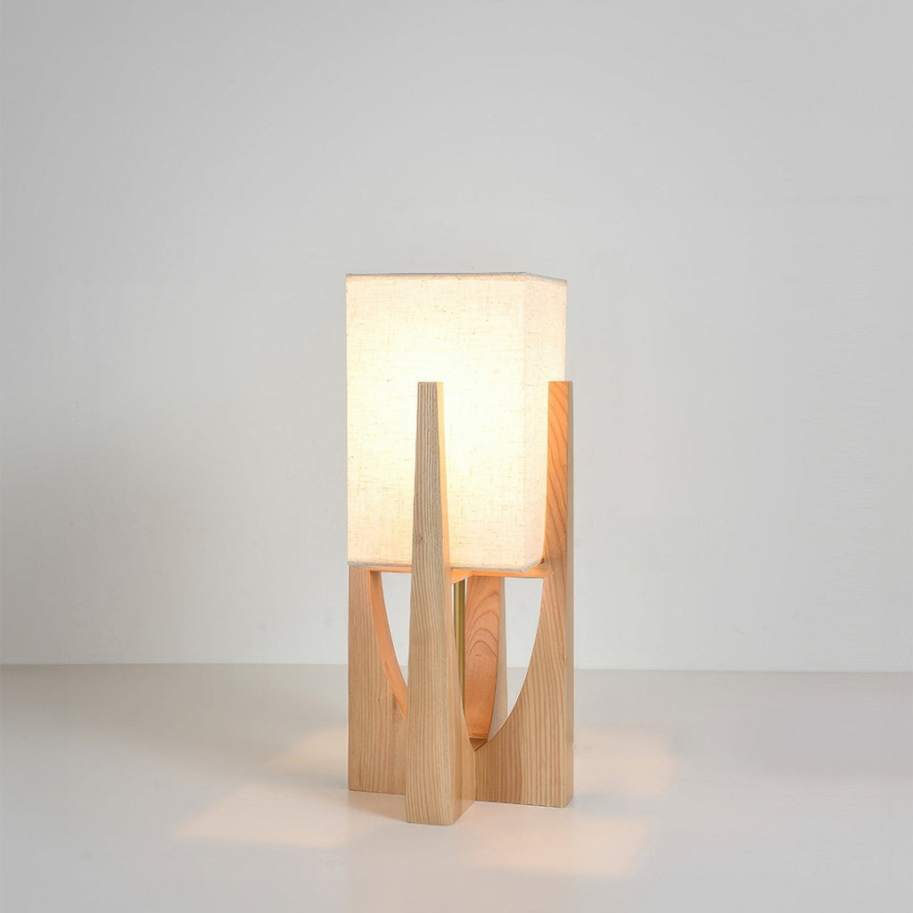 Lampe sur pied au design japonais en bois