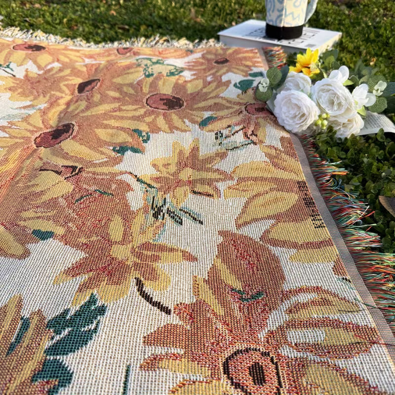 Couverture de pique-nique imperméable avec motif floral 180x230 cm