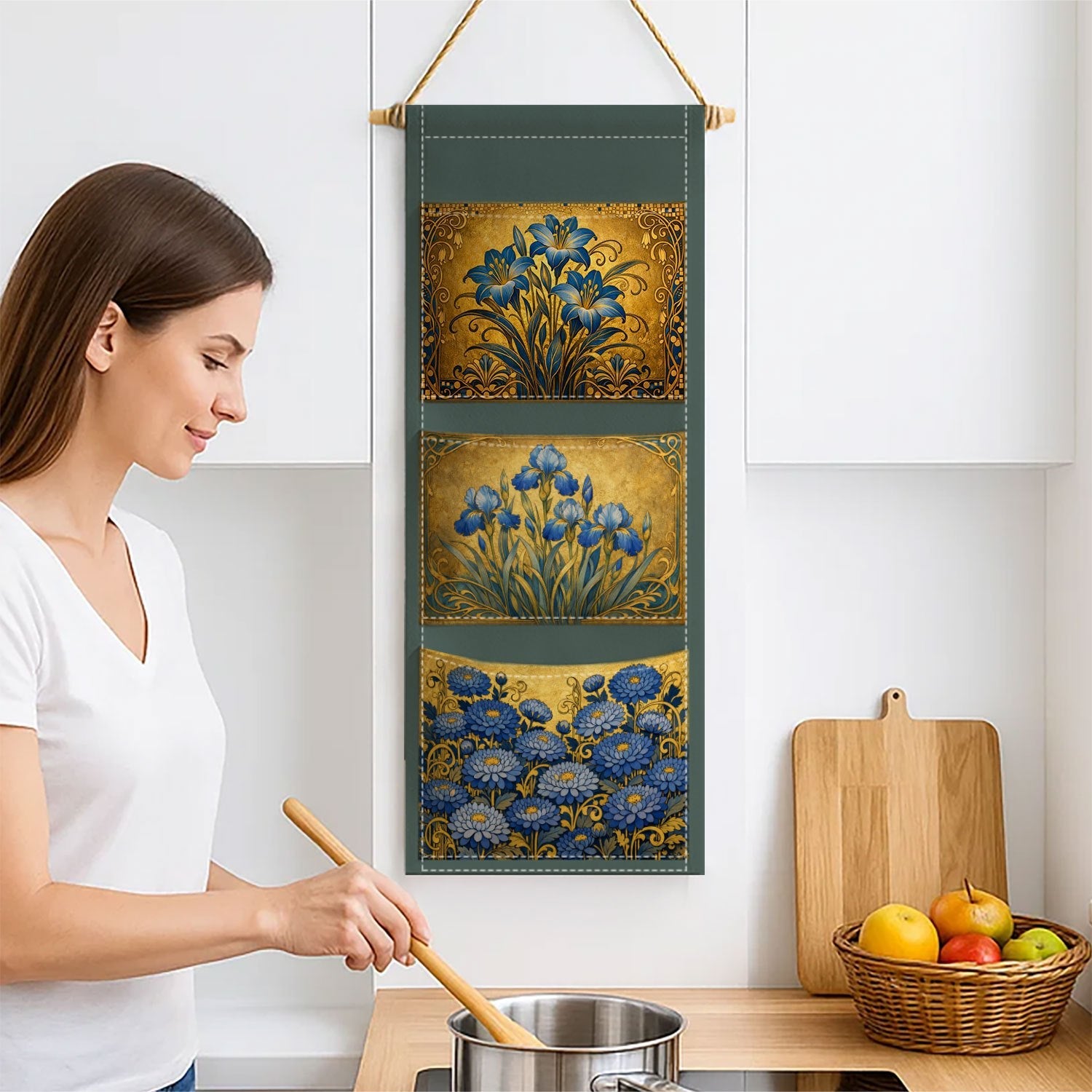 IRISPOUCH – Organisateur Suspendu Floral Vintage pour un Rangement Élégant