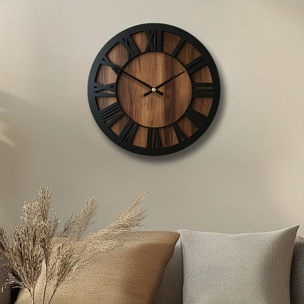 HORLOGE MURALE RONDE SILENCIEUSE EN BOIS – Woodora Art