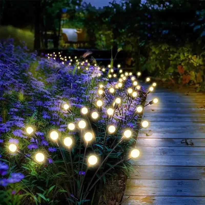 Lampes solaires pour le jardin avec tiges flexibles | Décor extérieur étanche, Blanc chaud ou RGB | Éclairage automatique de 6 à 8 heures | Ensemble de 6