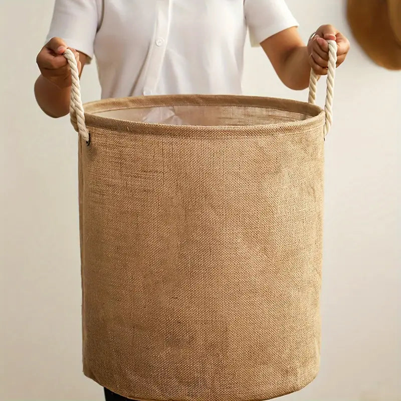 Panier à Linge Pliable Imperméable en Coton et Lin