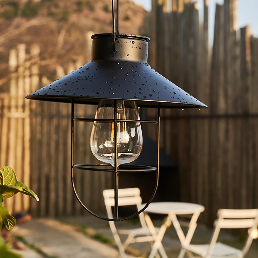 Ensemble de 2 Lanternes Solaires Rétro – Lampes Suspendues Vintage pour Jardin et Balcon