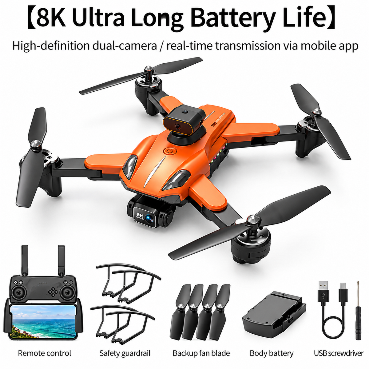 Drone SkyAura haute performance caméra 8K évitement obstacles