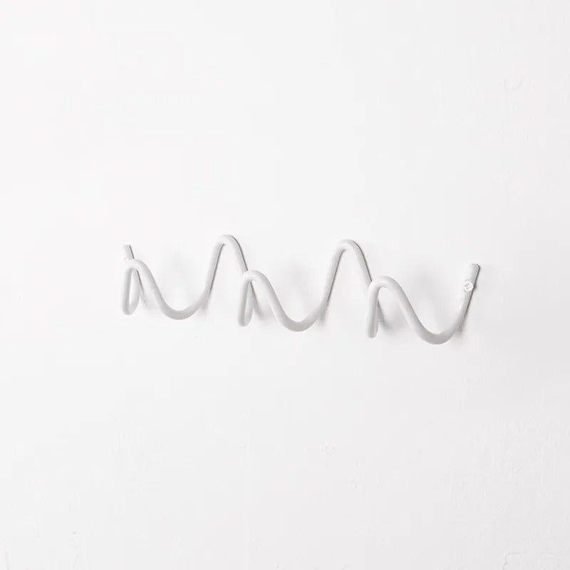 Portemanteau Moderne Ondulé pour le Mur – Portemanteau Mural Élégant avec Plusieurs Crochets