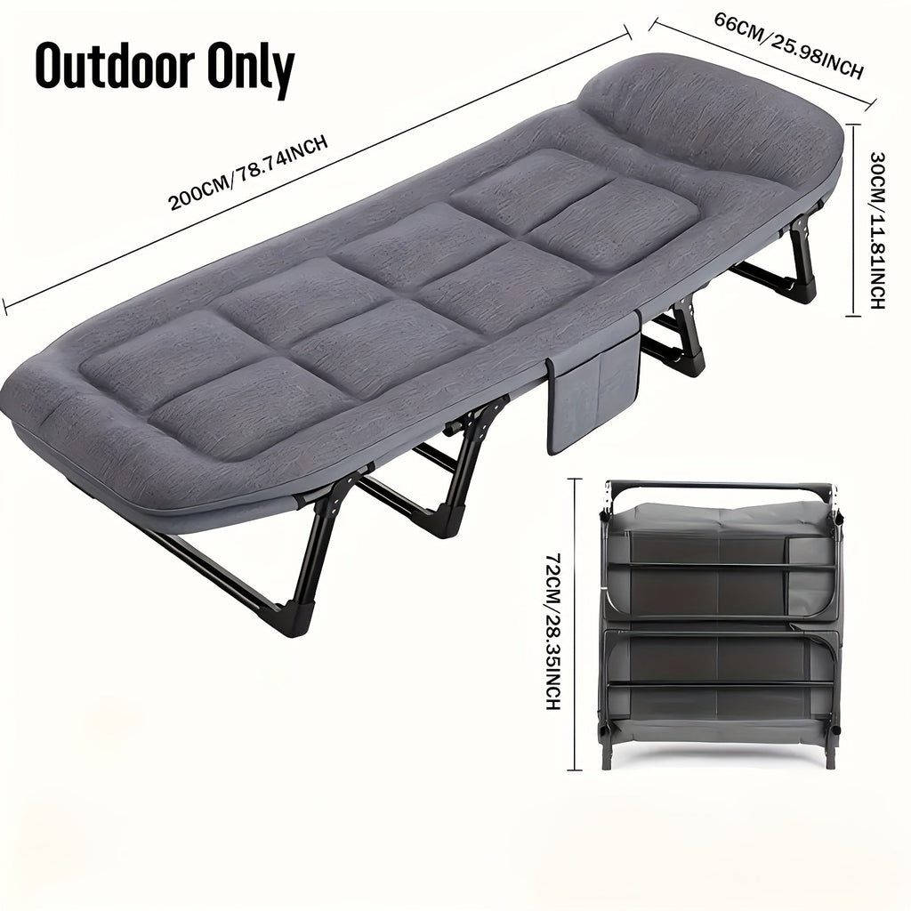 Lit de camping pliable pour adultes – Cadre en aluminium léger et en acier inoxydable
