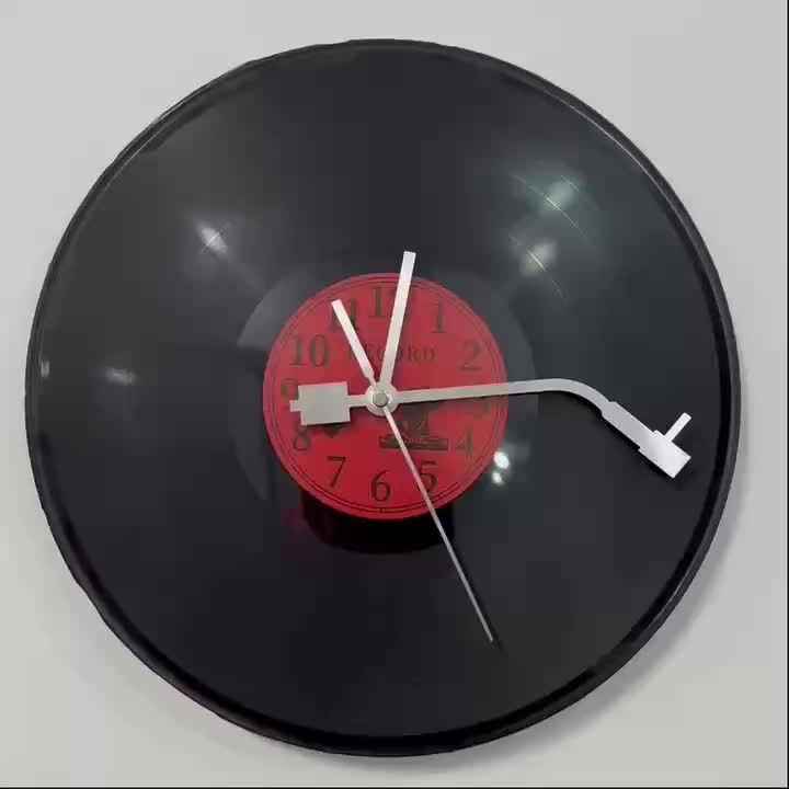 TIMETUNES - Horloge Murale en Vinyle Rétro Silencieuse Décorative